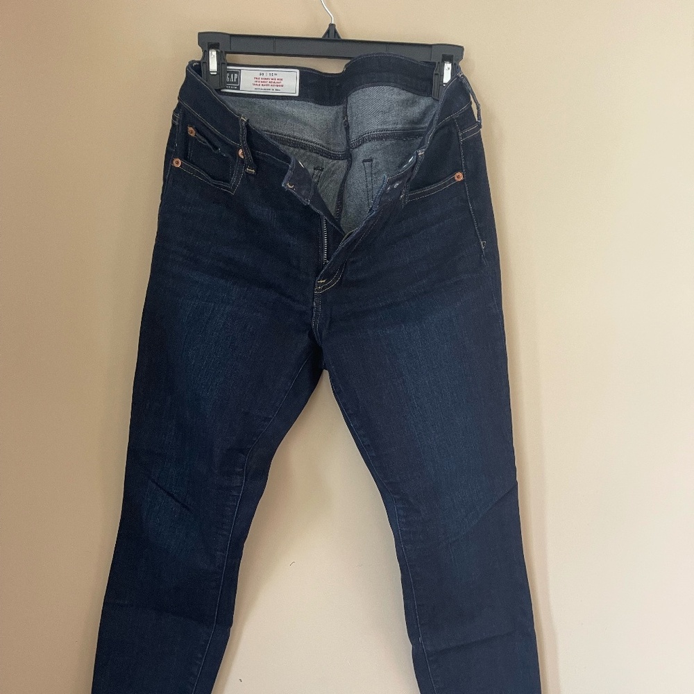GAP DARK WASH SKINNY FIT - HIGH RISE JEANS, IN SHORT LENGTH